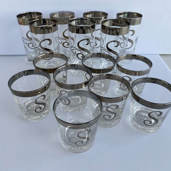 Vintage Dorothy Thorpe Bar Ware Highball Double Old Fashioned Drinking Glasses - Picture 1 of 13